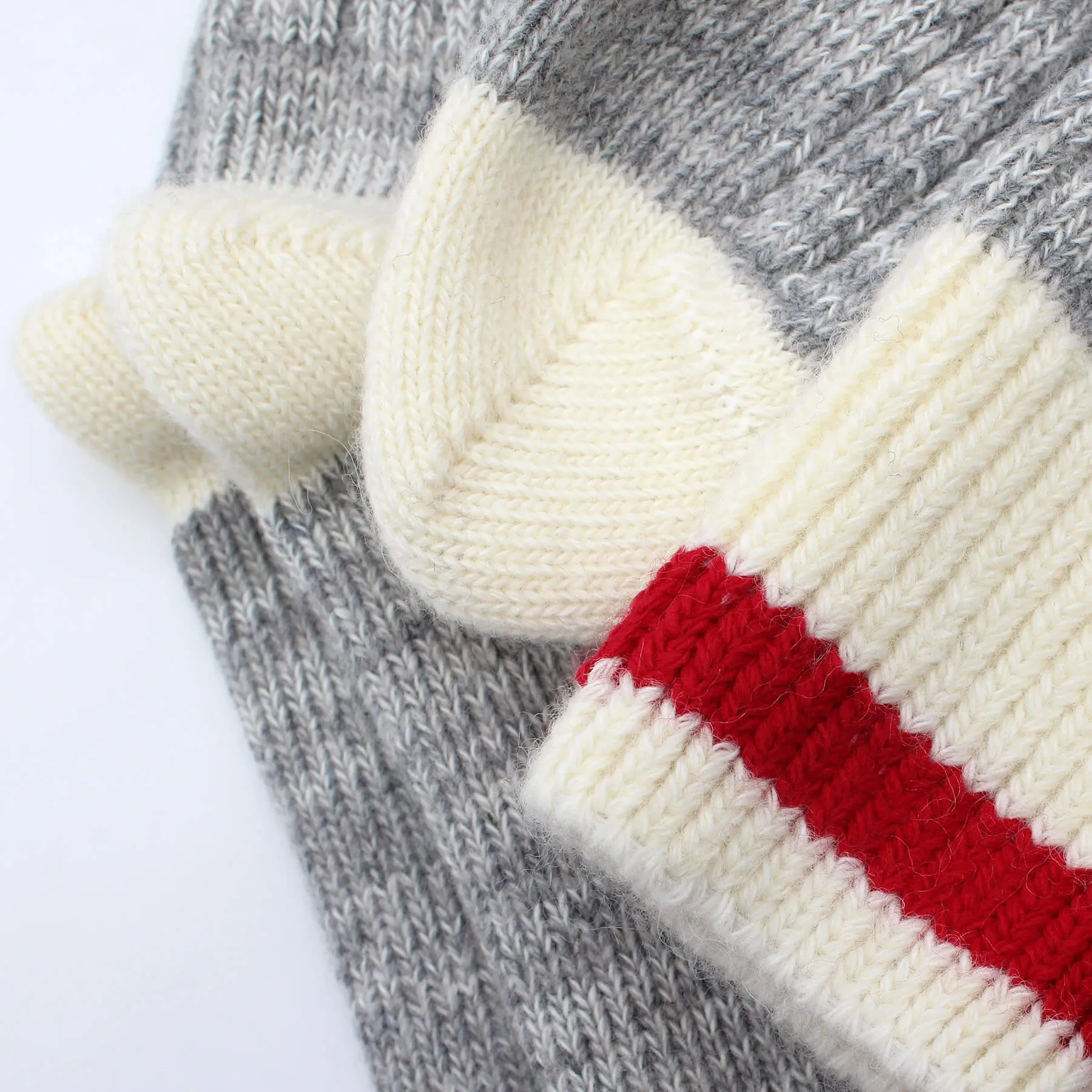 MEK Canadiana Wool Socks - Grey/Red/Off White (2 Pack)